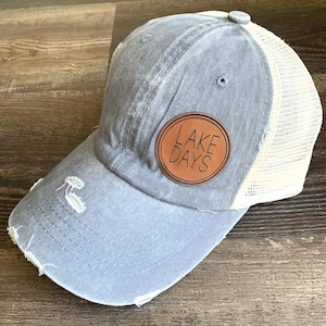 Lake Days Hat, Ponytail Hat, Grandma Hat, Gift for Woman, Lady’s Hat, Mother’s Day gift, Boat Hat