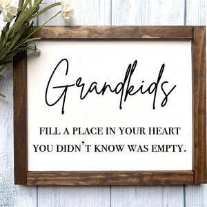 Grandparents Wooden Sign, Grandparents Gift, Rustic Home Decor, Farmhouse Sign, Mother&#39;s Day Gift, Father&#39;s Day Gift, Grandkids Sign
