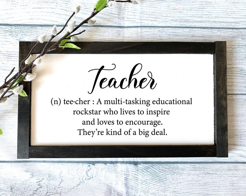 Teacher Definition Sign, Teacher Gift, Teacher Sign, Classroom Decor, Teacher Appreciation, Teacher, Rustic Teacher Sign, image 1