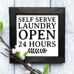 Self Serve Laundry Wooden Sign, Laundry Sign, Laundry Decor, Farmhouse Wooden Sign, Funny Laundry, Laundry Room Decor