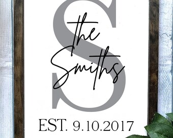 Family Name Wooden Sign, Personalized Sign, Home Decor, Monogram Farmhouse Sign, Last Name Custom Sign, Wedding Gift