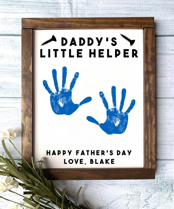 Daddy's Little Helper Father's Day Gift, Father's Day Wooden Sign