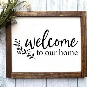 Welcome To Our Home Wooden Sign, Welcome Wooden Sign, Home Decor, Rustic Home Decor, Farmhouse Sign, Gift under 20, New Home Decor