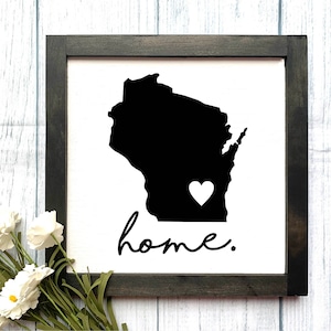 Wisconsin Home Wooden Sign, Wisconsin Decor, WI Sign, WI Gift, Home Decor, Gift, Rustic Home Decor, New Home Gift, Housewarming Gift
