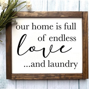 Laundry Farmhouse Wooden Sign, Laundry Room Decor, Laundry Room Sign, Endless Laundry, Funny Laundry Sign, Rustic Home Decor, Farmhouse Sign