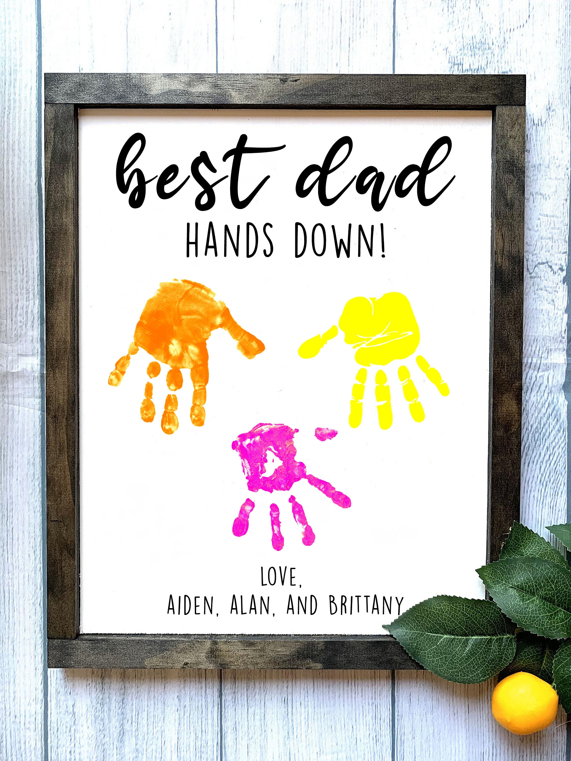 DAD - Father's Day Gift, Father's Day Wooden Sign,  DIY Handprint Sign, Gifts for dad, Child's Handprint Sign, Gifts for Grandpa