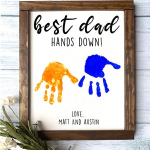 DAD - Father's Day Gift, Father's Day Sign,  DIY Handprint Sign, Gifts for dad, Child's Handprint Sign, Gifts for Grandpa, Christmas Gift