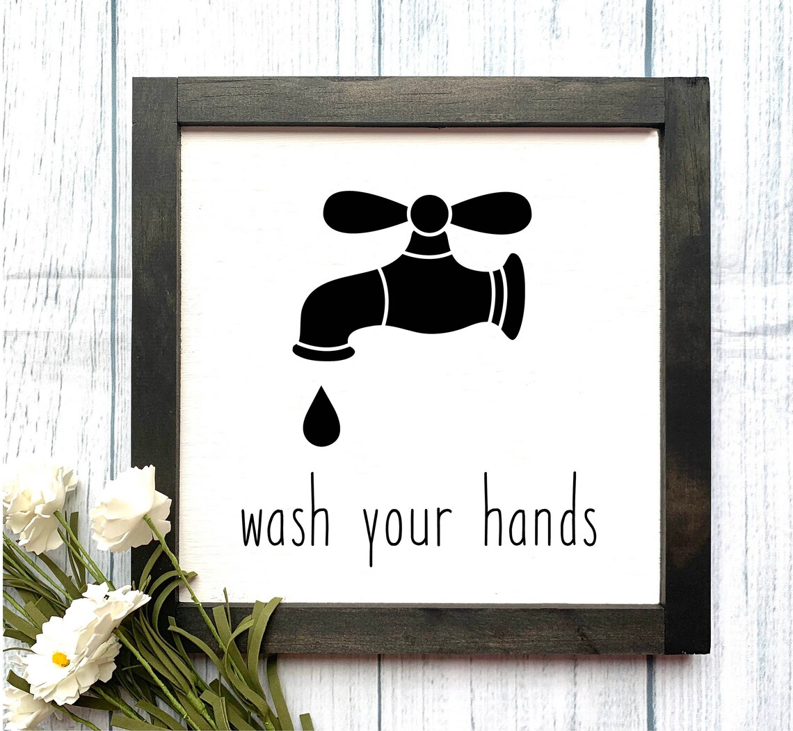 Wash Your Hands Wooden Sign Bathroom Sign Wooden Sign - Etsy