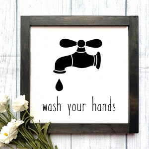 Wash Your Hands Wooden Sign, Bathroom Sign, Wooden Sign, Bathroom Decor, Home Decor, Rustic Home Decor, Farmhouse Sign