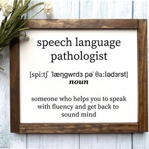 Speech Language Pathologist Wooden Sign, Pathologist Gift, Therapist Gift, Therapist Sign, Rustic Home Decor, Speech Language