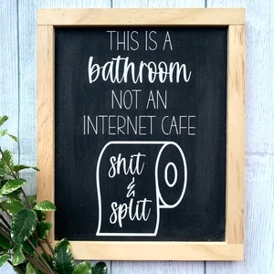 Bathroom Wooden Sign, Bathroom Sign, Wooden Sign, Bathroom Decor, Home Decor, Rustic Home Decor, Farmhouse Sign, Shit & Split Sign