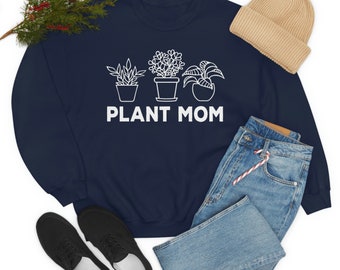 Plant Mom Unisex Heavy Blend Crewneck Sweatshirt, Plant Lover, Plant Sweatshirt, Plant Apparel