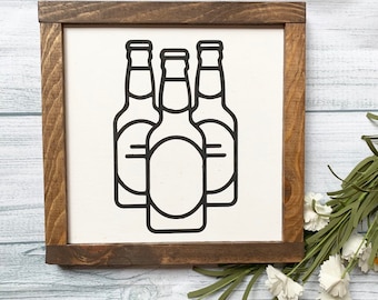 Beer Wooden Sign, Bar Sign, Bar Decor, Beer Bottle Sign, Rustic Decor, Farmhouse Decor, Wooden Sign