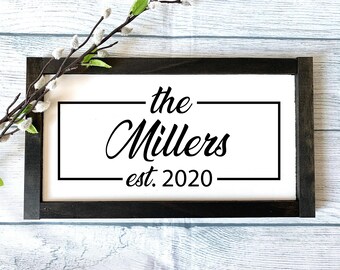 Family Name Wooden Sign, Personalized Sign, Home Decor, Monogram Farmhouse Sign, Last Name Custom Sign, Wedding Gift