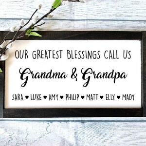 Custom Grandma & Grandpa Sign, Grandparents Wooden Sign, Grandparents Gift, Mother&#39;s Day Gift, Father&#39;s Day Gift, Christmas Gift