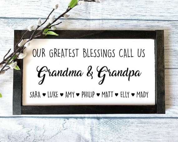 Download Custom Grandma Grandpa Sign Grandparents Wooden Sign Etsy