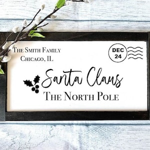 Custom Santa Letter Wooden Sign, Christmas Home Decor, Rustic Decor, Christmas Sign, Christmas Home Decor, Farmhouse Christmas