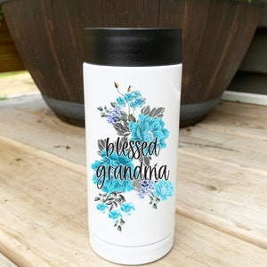 Blessed Grandma Ever Can Cooler - Skinny Can Cooler, Beer Can Cooler, Can Holder, Christmas Gift, Drinking Gift, Gift, Gift for Grandma