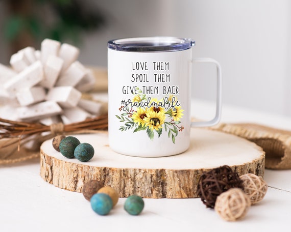 Grandma Life Camping Coffee Mug With Lid, Christmas Gift, Gift