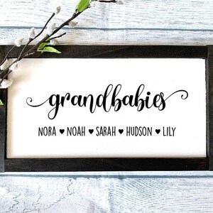 Custom Grandbabies Sign, Grandparents Wooden Sign, Grandparents Gift, Mother&#39;s Day Gift, Father&#39;s Day Gift, Custom Sign, Grandkids