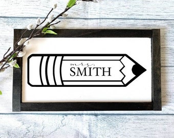 Custom Teacher Gift, Teacher Sign, Classroom Decor, Teacher Appreciation, Teacher, Rustic Teacher Sign,  Personalized Sign