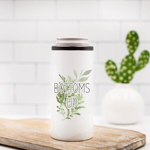 Bottoms Up Skinny Can Cooler - Skinny Can Cooler, Beer Can Cooler, Can Holder, Christmas Gift, Drinking Gift, Gift, Gift for Friend