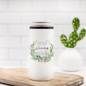 Speaking in Cursive Skinny Can Cooler - Skinny Can Cooler, Beer Can Cooler, Can Holder, Christmas Gift, Drinking Gift, Gift, Gift for Friend