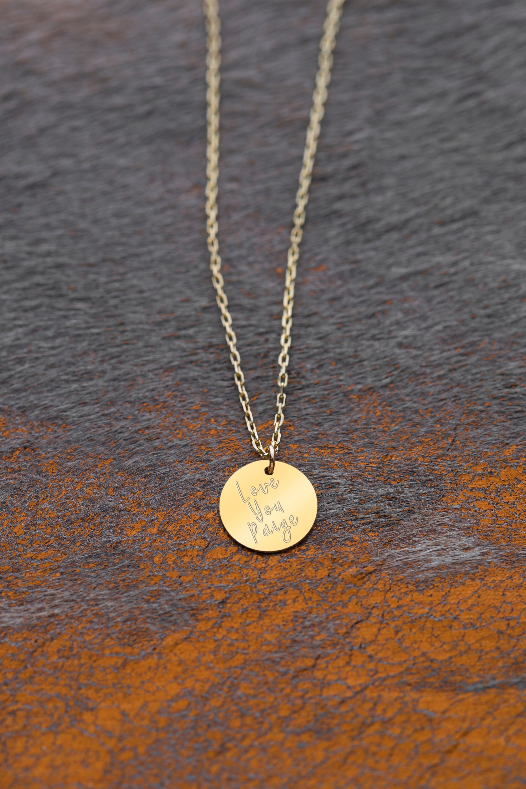 14K Gold Initial Pendant Necklace 