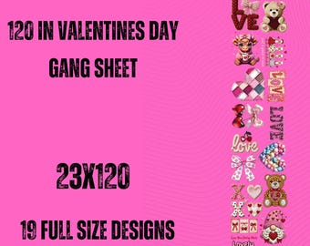 Valentines Day| Faux Yarn Designs| DTF Gang Sheet | Direct to Film Transfers  | Heat Press Ready| 60,80 and 120” size options