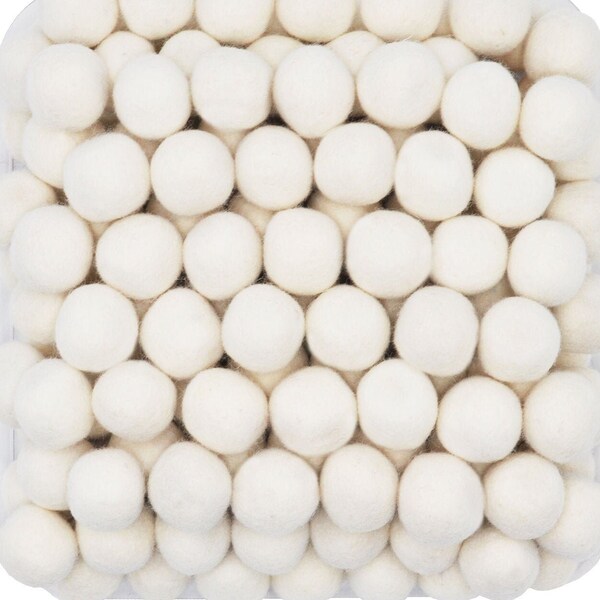 White Felt Pom Pom Balls Wholesale | White Wool Felt Pompoms Wholesale | DIY Felt Ball Garland | Wool Felt Balls White | Holiday Pom Poms