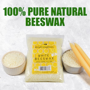 White Beeswax Pellets, 100% Pure Organic, Great Smell, Cosmetic Grade, Triple Filtered, USA, Candle Making - Yellow or White Wax or Wicks