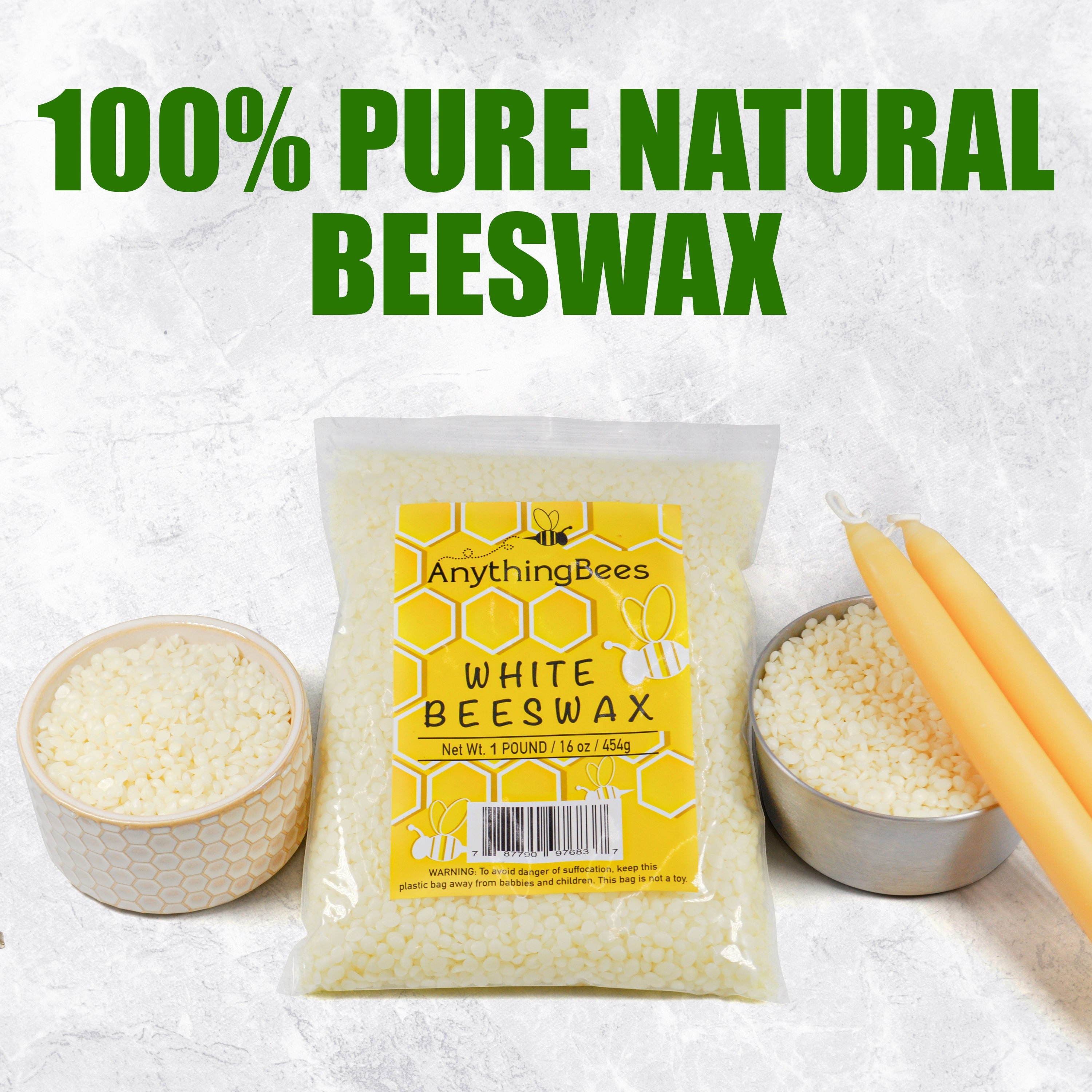 White Beeswax Pellets, 100% Pure Organic, Great Smell, Cosmetic