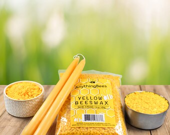 Anythingbees Organic Yellow Handmade Beeswax Pellets - 1lb