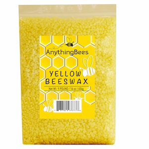 Yellow Beeswax Pellets, 100% Pure Organic, Great Smell, Cosmetic Grade, Triple Filtered, USA, Candle Making - Yellow or White Wax or Wicks
