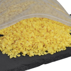 Yellow Beeswax Pellets, 100% Pure Organic, Great Smell, Cosmetic Grade, Triple Filtered, USA, Candle Making - Yellow or White Wax or Wicks