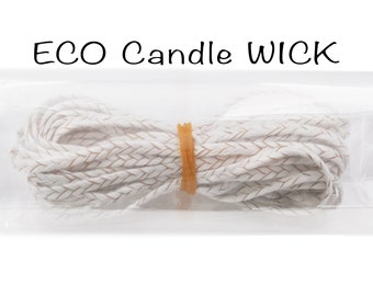 ECO 1 Candle Wicks Soy Candle Wax / Paraffin Wax, ECO 1, Eco 2, Eco 4, Eco 6, Eco 12, eco 14 / Flat Braided Cotton, Soy Candle wick