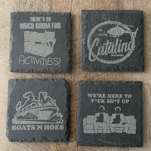 Step Brothers Movie Engraved Slate Coasters - Hilarious and Functional Home Decor