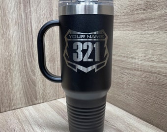 Motocross Number Plate 40oz Insulated Stainless Steel Travel mug, dirt bike lover, personalized, gift