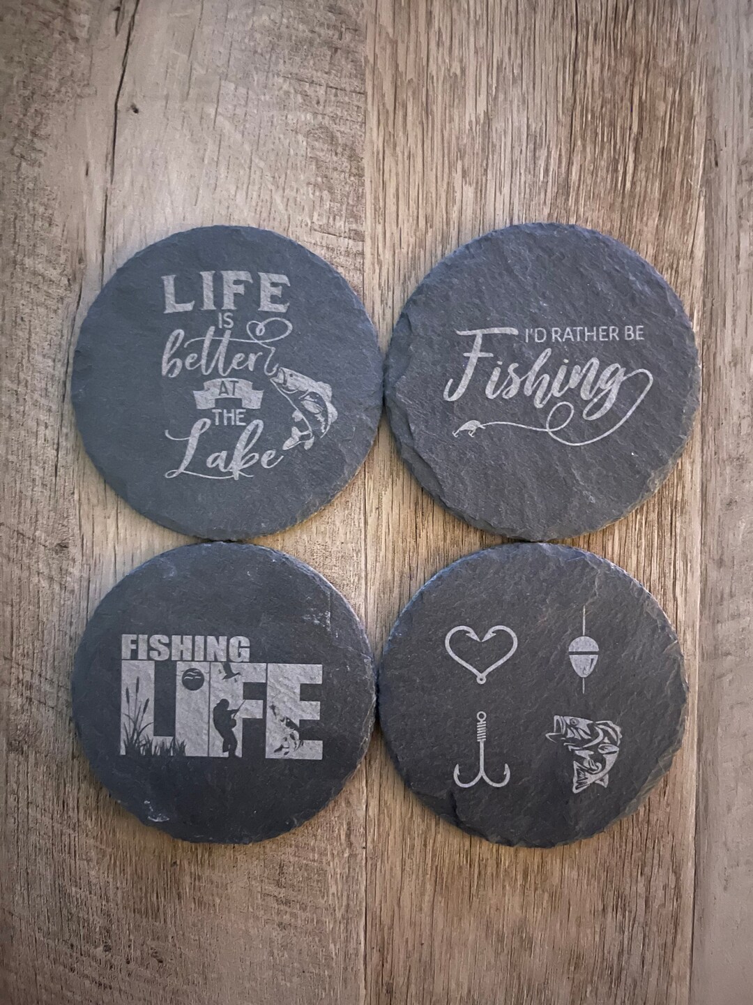 Fishing Slate Coasters, Set of 4, Wedding Gifts, Drink Coasters,  Personalized, Engraved -  Canada