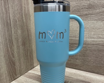 Mom Personalized 40oz Insulated Stainless Steel Travel Mug, mothers day, personalized, gift