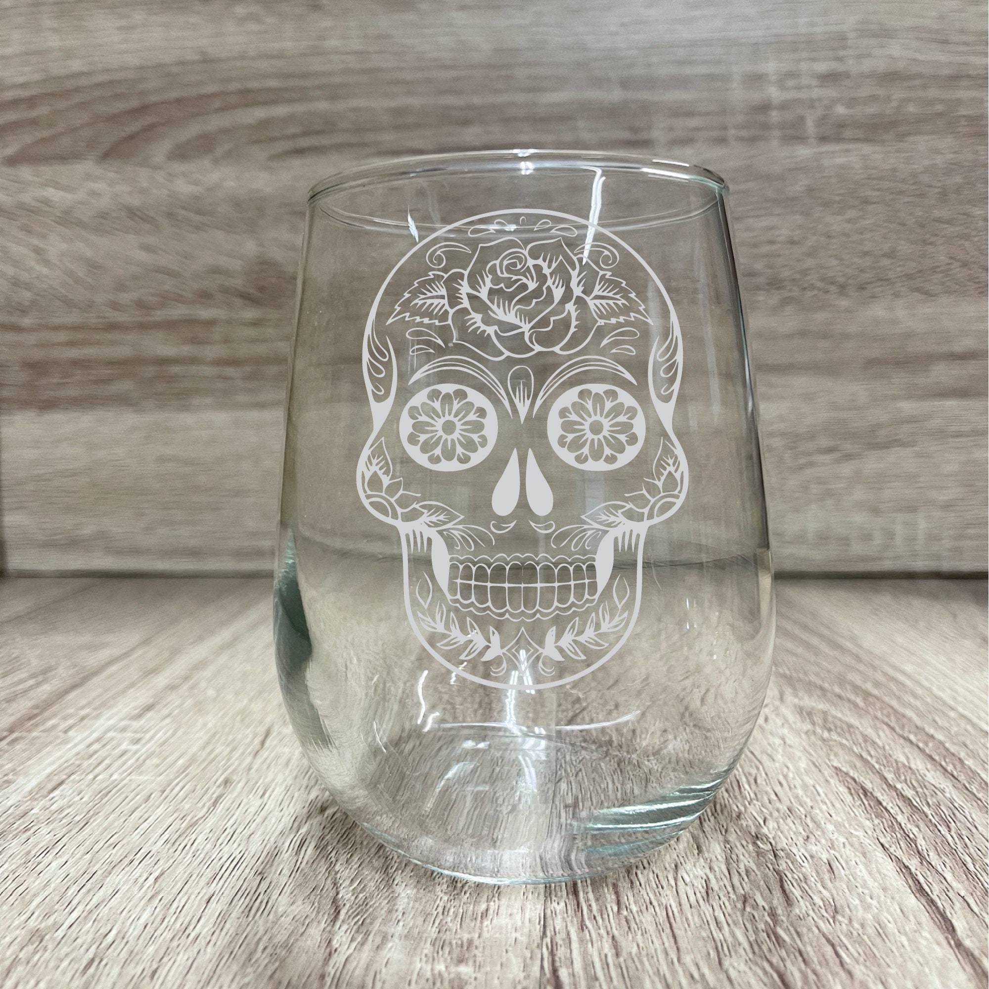 Dancing Skeletons 21 oz. Stemless Wine Glasses (Set of 4) 