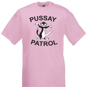 Pussay Patrol stag do t shirt pink personalised with name on back Holiday - Funny - joke - Hen Do - Lads - Unisex