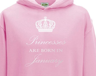 Juko Princesses Are Born In December Hoodie Girls Princess Hoody