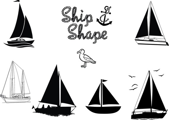 Sailboat Svg Bundle Logo Sail Boat Ai Logos Yacht Clipart Etsy