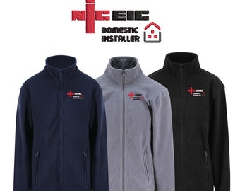 NICEIC Domestic Installer Work Wear Fleece Jacket Quality Embroidered logo with your Company name underneath logo