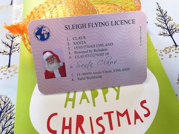 Xmas Box Santa Claus Lost Driving Licence Father Christmas Eve Keepsake
