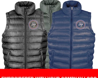 Padded Gilet Workwear Personalised Embroidered Logo with you own company logo