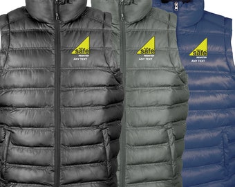 Gas Safe Work WearPadded Gilet Jacket Quality Embroidered logo with your Company name underneath logo