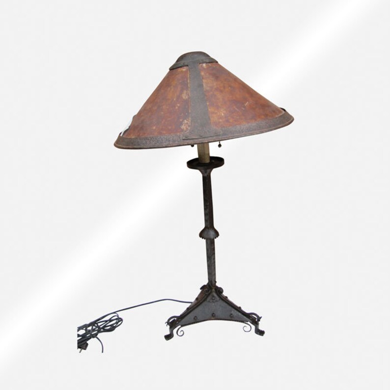 Antique Arts And Crafts Table Lamp Samuel Yellin Style Image 0