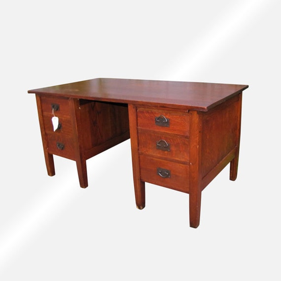 Antique 8 Leg Arts Crafts Desk W4853 Gustav Stickley Style Etsy